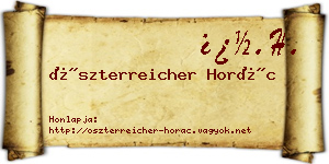 Öszterreicher Horác névjegykártya